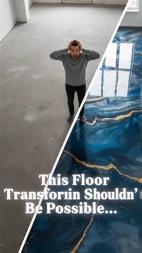 INSANE Epoxy Studio Transformation | Satisfying Floor Makeover 🤯✨ #asmr #shorts #interiordesign