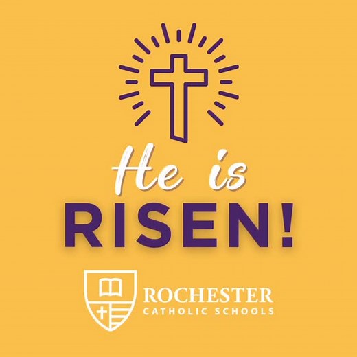 ✝️ Alleluia, Alleluia ✝️ Wishing you all a blessed Easter! 🙏🏼 | Rochester Catholic Schools