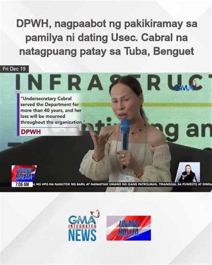 DPWH, nagpaabot ng pakikiramay sa pamilya ni dating Usec. Cabral na natagpuang... | Unang Balita
