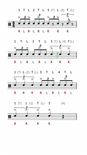 Quarter Note Triplet Rhythm Exercise @ 80 bpm