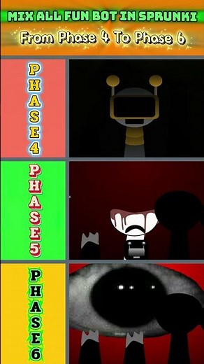 All Fun Bot In Sprunki Incredibox | From Phase 4 to Phase 6 . Phase 4 Vs Phase 5 Vs Phase 6