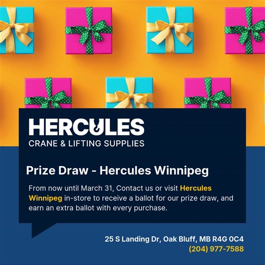 🎉 Hercules Winnipeg Prize Draw — Enter to Win! 🎉 We’re giving you the chance to win serious gear at our Winnipeg location! Prizes up for grabs: 🔧 Milwaukee M18™ Compact Brushless Drill / Brushless Impact Combo Kit (2-Tool) ⚙️ CM Series 602 Mini Ratchet Lever Hoist How to enter: 🎟️ Contact us or visit us in-store to receive your ballot 🛒 Receive an extra ballot with every purchase 🗓️ Enter between now and March 31, 2026 Stop by, stock up, and get your name in — you could be walking away wit