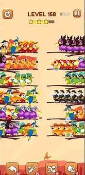 Bird Sort 2 Level 158 Solution | #birdsort #birdsortpuzzle #birdsortcolorpuzzle #birdsortcolor