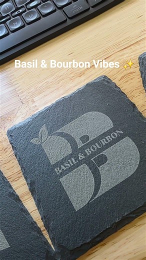 Custom Slate Coasters for my Restaurant! 🍸⚡ #laserengraving