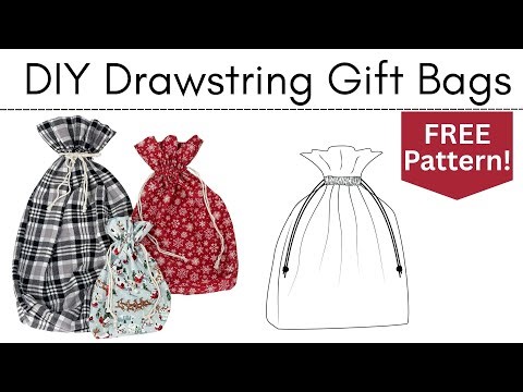 How to Sew a Drawstring Bag - FREE Pattern for Beginners