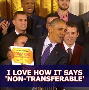 2.3M views · 5.3K reactions | "Best swag I've gotten as President." Theo Epstein & the Chicago Cubs got President Barack Obama some awesome World Series gifts. | MLB on FOX | Facebook