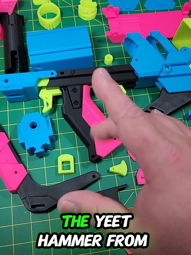 Shell Ejecting 3DPrinted Nerf Blaster Introducing The Yeethammer #3dprintedblaster#3dprinting #nerf #nerfblaster #blaster #shellejecting #3dprintedtoys