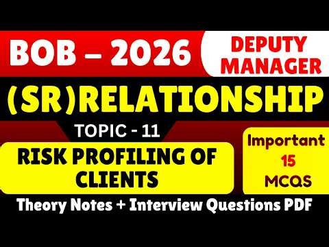 Risk Profiling of Clients | BOB Relationship Manager 2026 MCQ Pdf | Relationship Interview Question