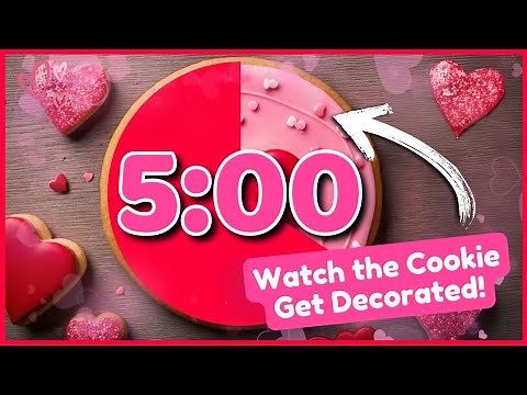 5-Minute Classroom Timer for Valentine’s Day | Sugar Cookie Reveal & Heart Effects 💕🍪