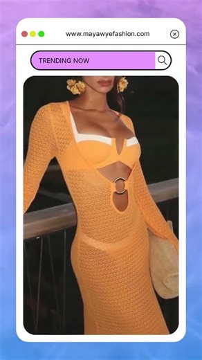 Slit Plunge Flare Sleeve Cover-Up Dress