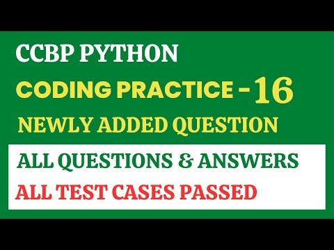 Coding Practice - 16 | Python | CCBP 4.0 | Newly Added Questions