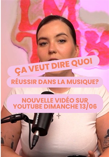 Ces derniers temps, face à mes propres projets et ambitions, je me suis posé une question : concrètement, ça veut dire quoi, réussir ?🤔 Dans l’industrie musicale, réussir semble être le goal ultime. Mais quand on y pense, le mot veut finalement tout et rien dire.🤷‍♀️ Alors, pour répondre à mes propres questionnements, j’ai fait quelques recherches… et j’ai décidé de vous les partager. 📺 Rendez-vous dimanche 13 septembre à 20h50 sur YouTube pour une nouvelle vidéo où l’on va se poser une quest
