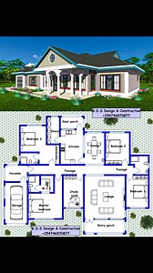 📌 Beautiful four bedroomed residential design 📲📞 254746570877 for complete architectural drawings & bills of quantities. #trendingreel #architecture #building #maison #design #build #Hiddenroof #villagelife #plantbased #flatroof | G.D.S Design & Construction