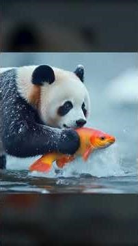 Panda Catching Fish #pandafishing #pandafish