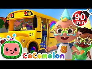Wheels on the Party Bus! Hapy Birthday JJ 🥳🚌 | CoComelon | Nursery Rhymes for Babies