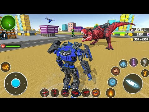 Dino Robot Transformation Car Bike Jet Game 2026 Mage Dinosaur Fight In City - Android Gameplay