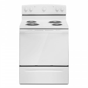 Reviews for Amana 30 in. 4 Burner Element Freestanding Electric Range in White with Easy-Clean Glass Door | Pg 1 - The Home Depot