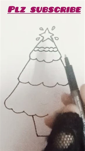How to easy draw Cute Cristmas Tree 🎄✨😍 #shorts #youtube #art #trending 😍😍😍