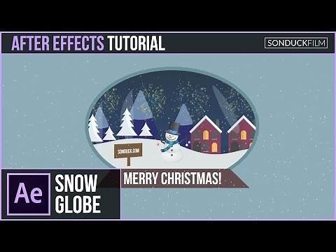 After Effects Tutorial: 2D SNOW GLOBE - Christmas Motion Graphics