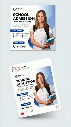 Creative School Admission Poster Design In Canva - Canva Part 12
