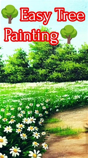 Acrylic Painting Tutorial Trees 🌳 |Easy Nature Landscape #ytshorts #shorts #youtuber