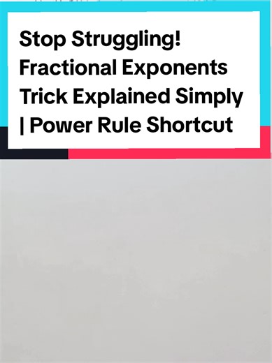 Stop Struggling! Fractional Exponents Trick Explained Simply | Power Rule Shortcut #FractionalExponents #MathTricks #AlgebraHack #Exponents #MathShortcut