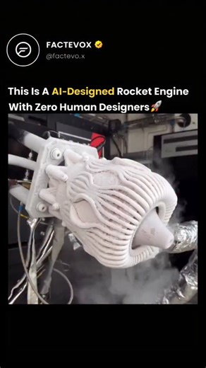 FactevoX on Instagram: "This rocket engine wasn’t sketched, tuned, or optimized by human hands — it was designed by artificial intelligence from the laws of physics upward. The engine shown is LEAP 71’s NEURON 20 kN aerospike rocket engine, featured by YouTuber Intezga. Instead of engineers drawing CAD models, LEAP 71 uses a computational AI system that encodes thermodynamics, fluid dynamics, combustion physics, material limits, and manufacturing rules. Once given a performance target, the syste