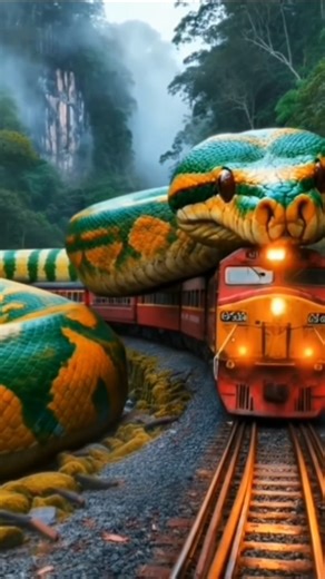 Nature exploration: Giant python in Amazon jungle discovery 😨😨🚆train exploration #viral #wildlife ..