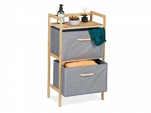 relaxdays Badezimmerregal mit Waschkorb Grau/Nature - BRACK.CH