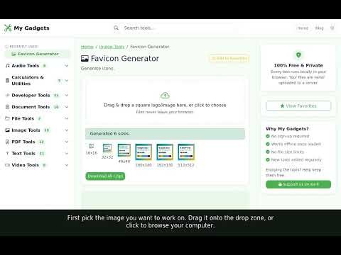 Favicon Generator — Free Online Tool, No Upload Needed