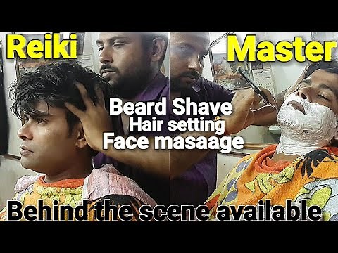 Complementary head massage with beard shave, face massage and neck cracking by Reiki master.