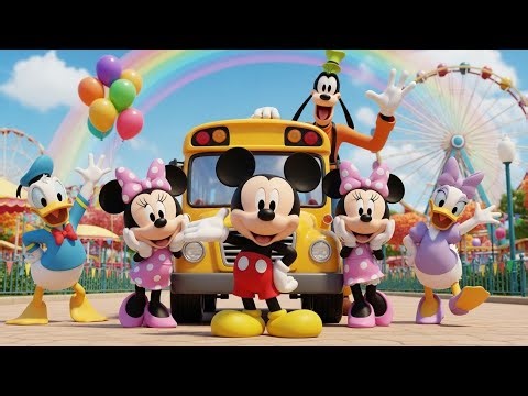 Mickey Mouse And friends Big yellow School Journey 🚍🎡 | funny park Adventure poem for Kids