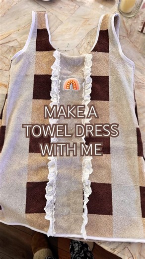 Towel Dres ✨Sew with Me ✨ DIY #toweldress #upcycle #thriftflip