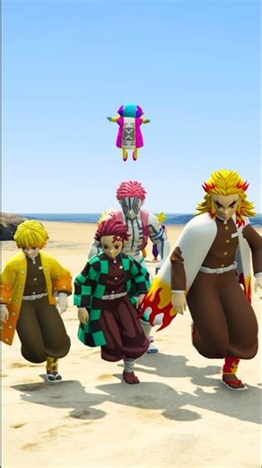 DRAGON BALL KIDS AND ZENO VS DEMON SLAYERS AND AKAZA - BATTLE #shorts