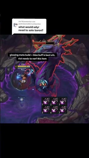 glowing mote on udyr best item to solo baron #lol
