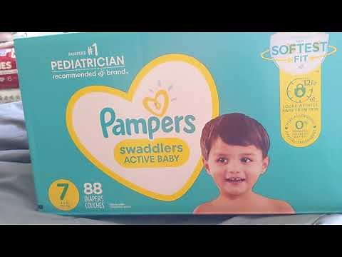 NEW Pampers Swaddlers Active Baby Size 7 Unboxing
