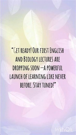Our first English & Biology lectures are dropping soon learning begins where curiosity sparks