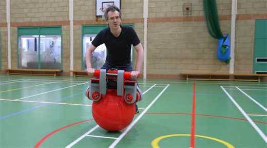 Omnidirectional bike rolls on a ball