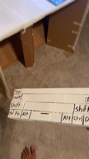 Cardboard PC Desk Setup Ideas for Keyboard and Accessories