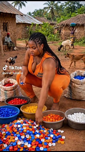 This Lady molds tiles from used plastic bottle caps. You need to see why she did it! Watch till the end ♻️😳 #fypシ゚ #viralreels #recycling #DIY #handmadecraft
