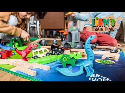 BRIO World Dinosaur Deluxe Set – Erupting Volcano, Dinosaurs & Wooden Train Tracks! 🦕🌋