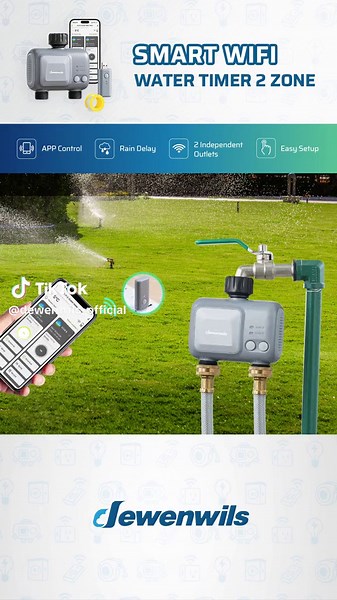 Simply watering with our smart timer: app control,dual zones,rain delay,waterproof.Hassle-free gardening! #dewenwils #smarthome #homeimprovement #tools #convenient #garden #watertimer #summer