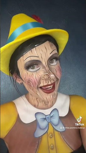 Quick Pinocchio makeup tutorial #pinocchio #pinocchiomakeup #facepaint #bodypaint #sfx #sfxmakeup