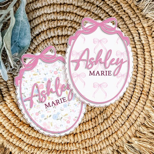 Newborn Baby Name Birth Announcement Sign, Pink Bow Acrylic Baby Name Plaque, Hospital Sign, Nursery Decor - Etsy