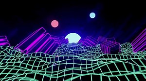 Retro Neon Grid Landscape Loop