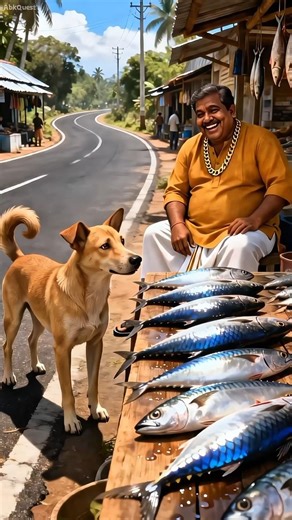 Cute dog steals fish to save his children🐕💔 #ai #dog #shorts