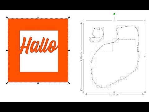 Inkscape Pfade verbinden und Motiv mit Schrift verbinden