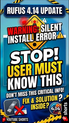 Rufus 4.14 Update Silent Install Error ⚠️ User Must Know This!