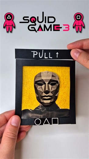 DIY Squid Game 3: Frontman Mask Slider Card 🗿 Fun & Easy Paper Craft Tutorial
