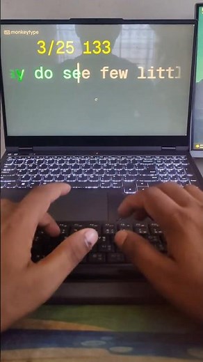 ⌨️121 WPM Typing Speed Test🔥 25 Words Challenge⚡#121wpm #TypingSpeed #TypingTest #FastTyping #Shorts